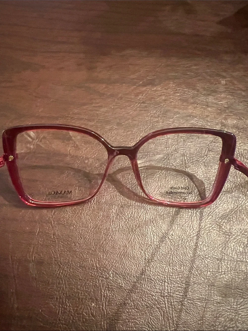 Max & Co. Burgundy Square Eyeglass Frames with Branded Pouch